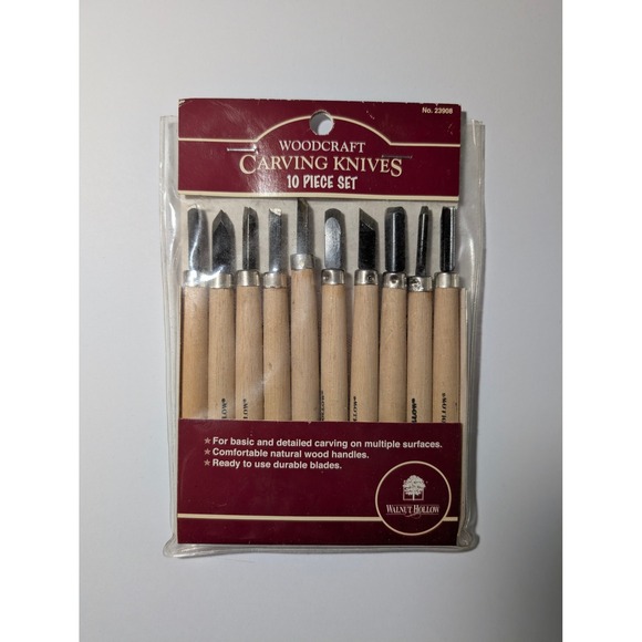 Walnut Hollow Woodcraft Carving Knives 10 Piece Set Durable Blades Wood Handles - Picture 2 of 6